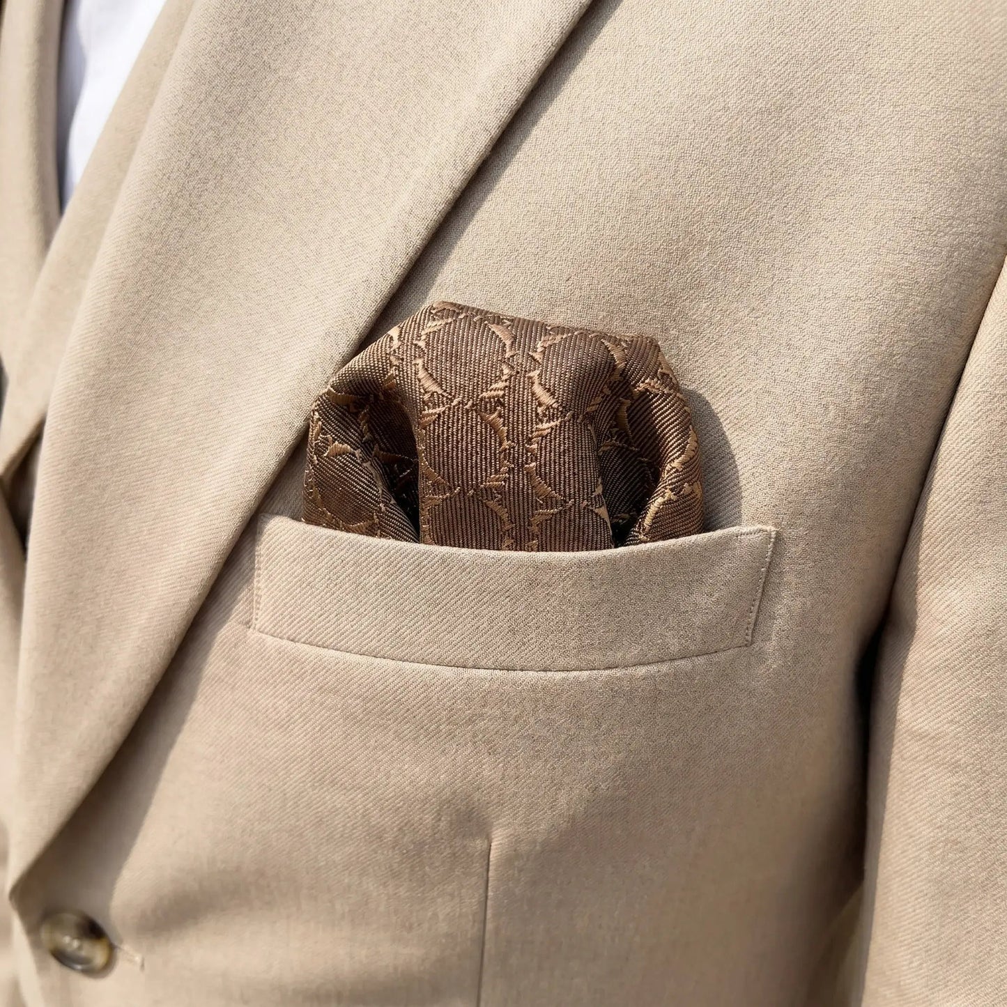 Coffee Textured Pocket Square by OFL Ties