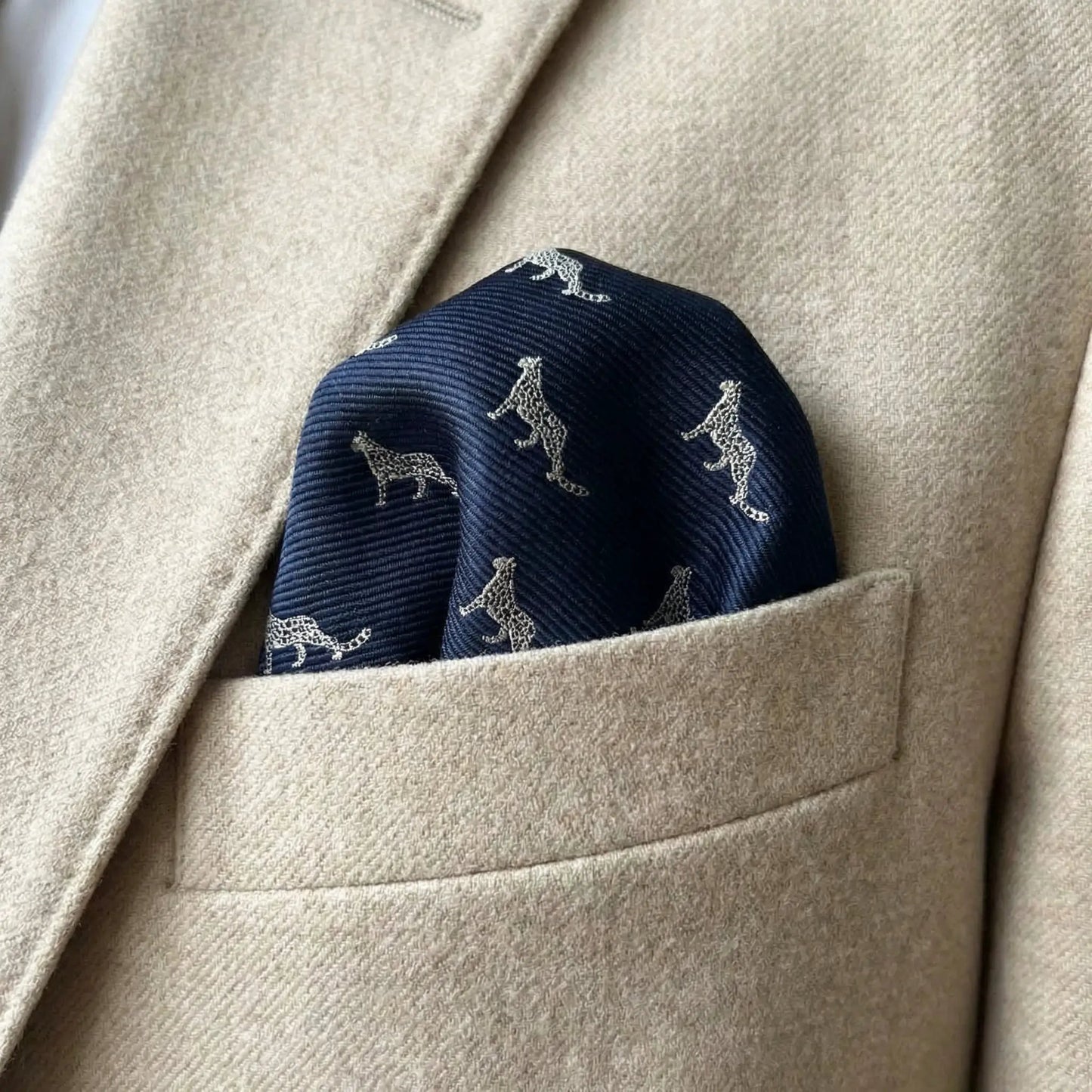 Snow Leopard Pocket Square by OFL Ties