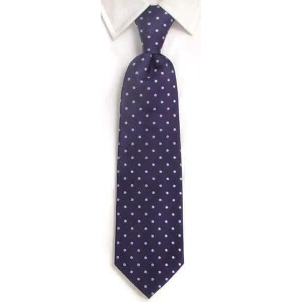 Handmade Navy & Blue Spot Silk Tie by whtshirtmakers.com