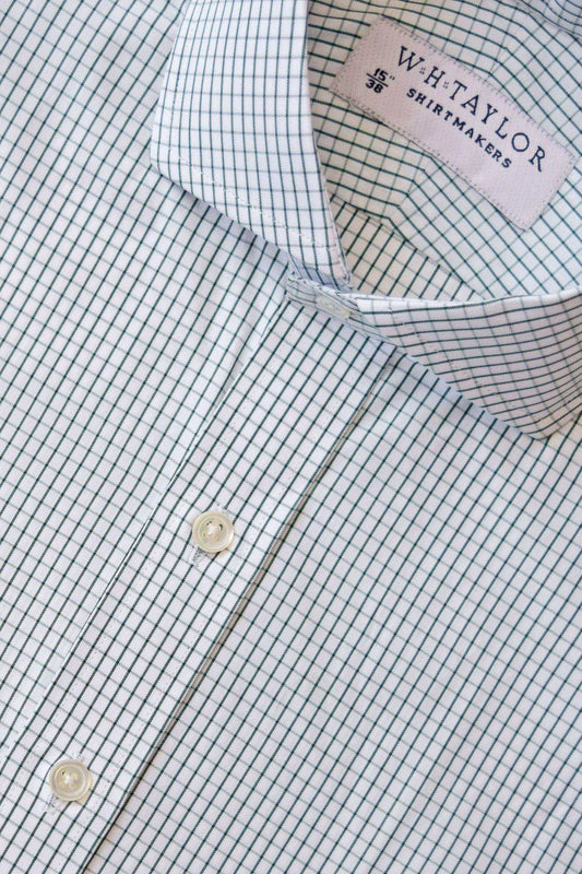 Green Graph Check Poplin Ladies Bespoke Shirt - whtshirtmakers.com