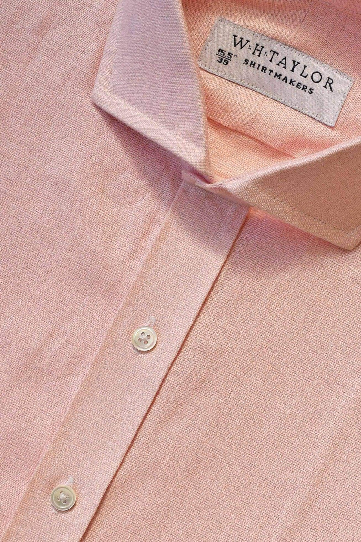Plain Pink Linen Ladies Bespoke Shirt - whtshirtmakers.com