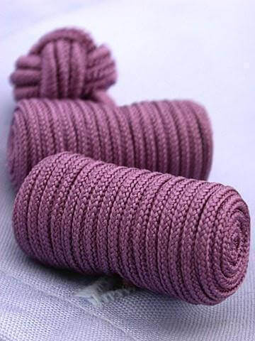 Lilac Silk Knotted Barrel Cufflinks - Elegant Accessory for Dress Shirts and Suits, Perfect Formal Attire Gift by whtshirtmakers.com