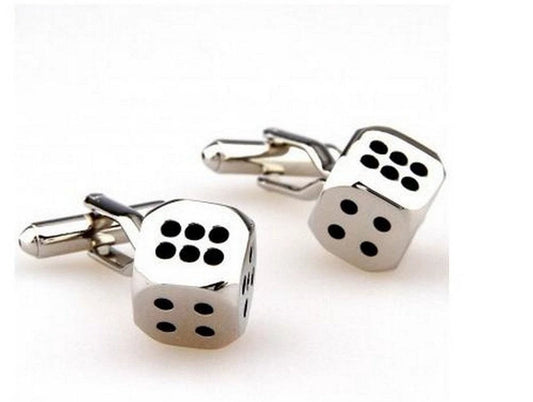 silver dice cufflinks by Frederick Thomas Handmade Mens Ties