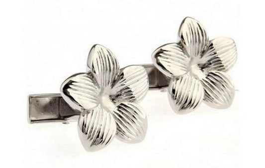 silver floral design cufflinks by Frederick Thomas Handmade Mens Ties