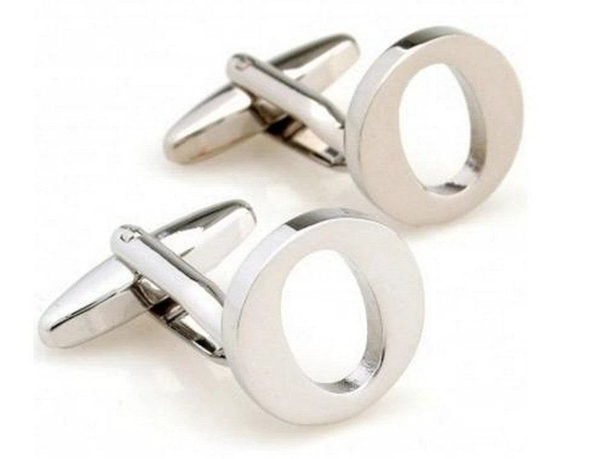 silver letter O design cufflinks by Frederick Thomas Handmade Mens Ties