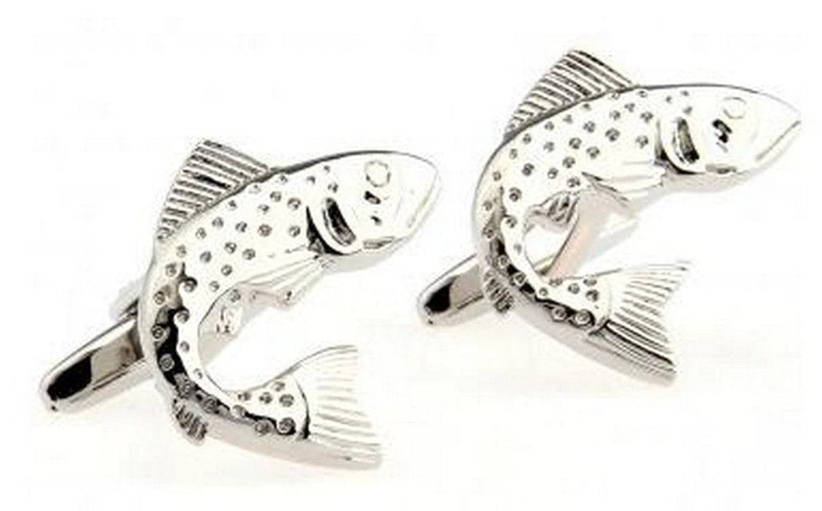 silver fish design cufflinks by Frederick Thomas Handmade Mens Ties