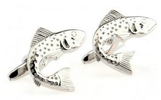 silver fish design cufflinks by Frederick Thomas Handmade Mens Ties