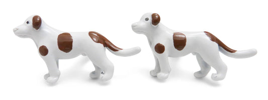 white and brown spotted dog cufflinks by Frederick Thomas Handmade Mens Ties