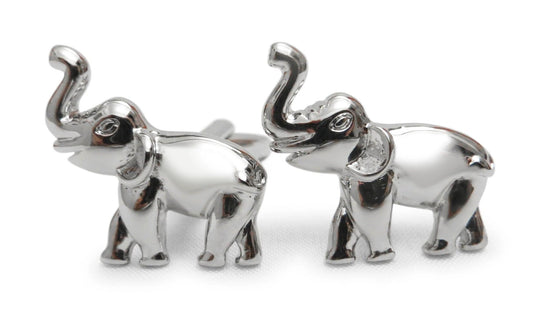 silver elephant cufflinks by Frederick Thomas Handmade Mens Ties