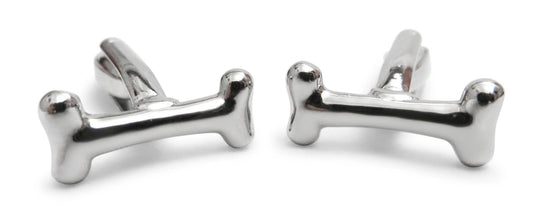 silver dog bone cufflinks by Frederick Thomas Handmade Mens Ties