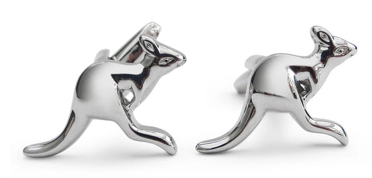 silver kangaroo cufflinks by Frederick Thomas Handmade Mens Ties