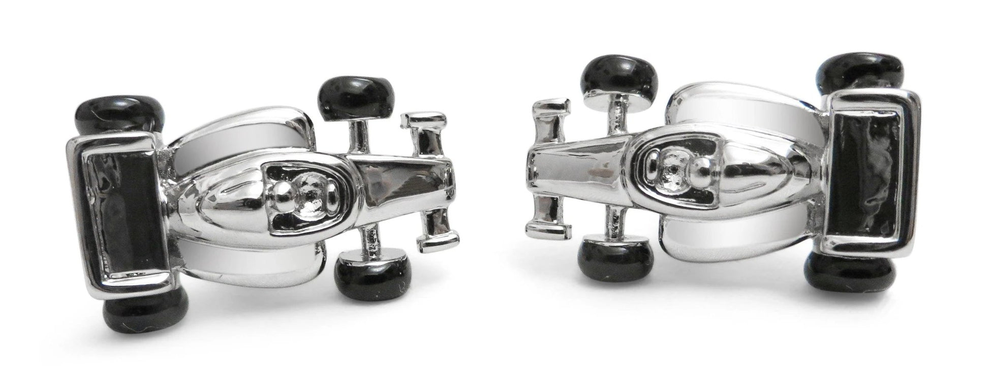 silver racing car cufflinks by Frederick Thomas Handmade Mens Ties