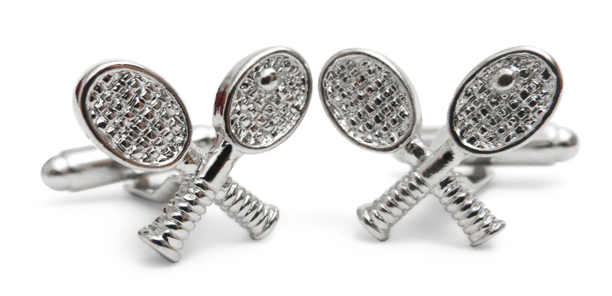 silver tennis racket cufflinks by Frederick Thomas Handmade Mens Ties