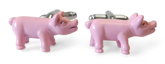 pink pig cufflinks by Frederick Thomas Handmade Mens Ties
