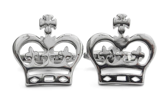 silver crown cufflinks by Frederick Thomas Handmade Mens Ties