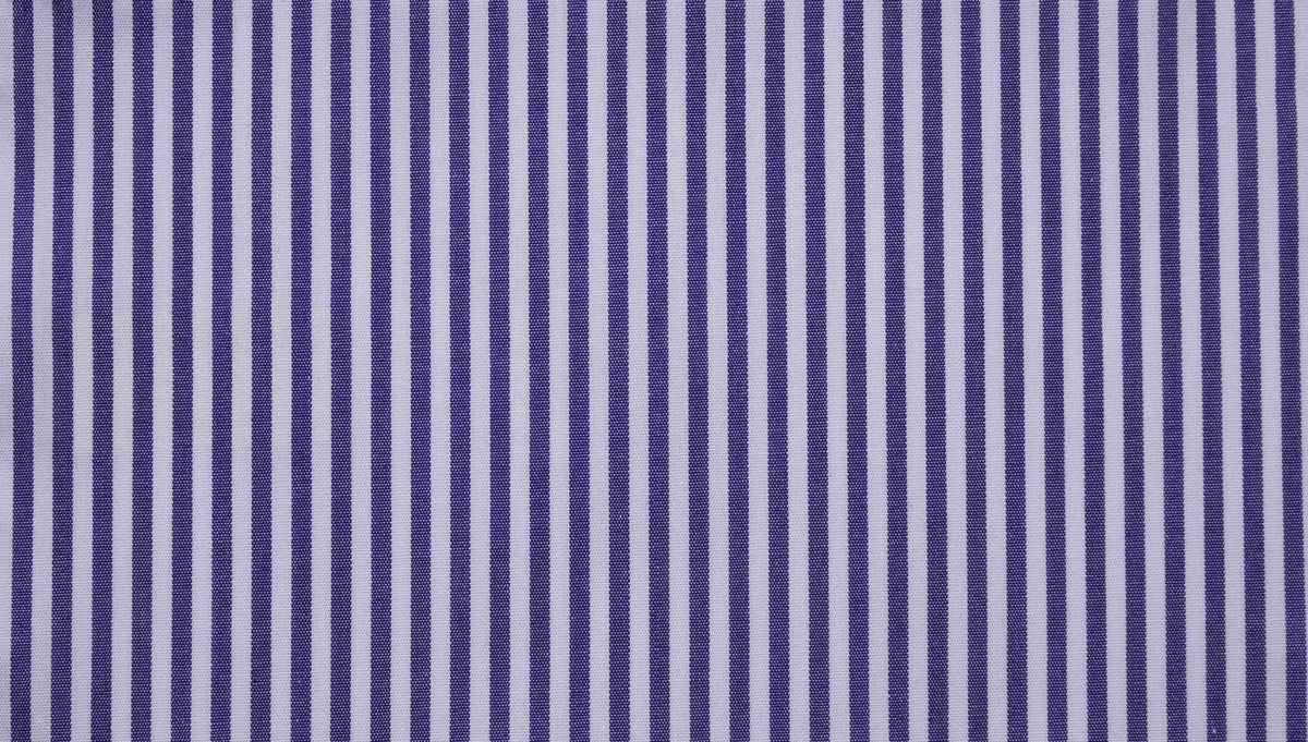 WH Taylor Shirtmakers Navy Bengal Striped Poplin Men's Bespoke Shirt by whtshirtmakers.com