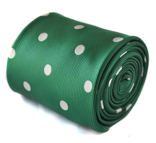dark green tie with white polka dots by Frederick Thomas Handmade Mens Ties