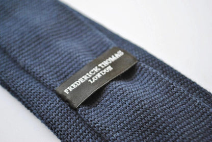 navy blue skinny cable knit tie by Frederick Thomas Handmade Mens Ties