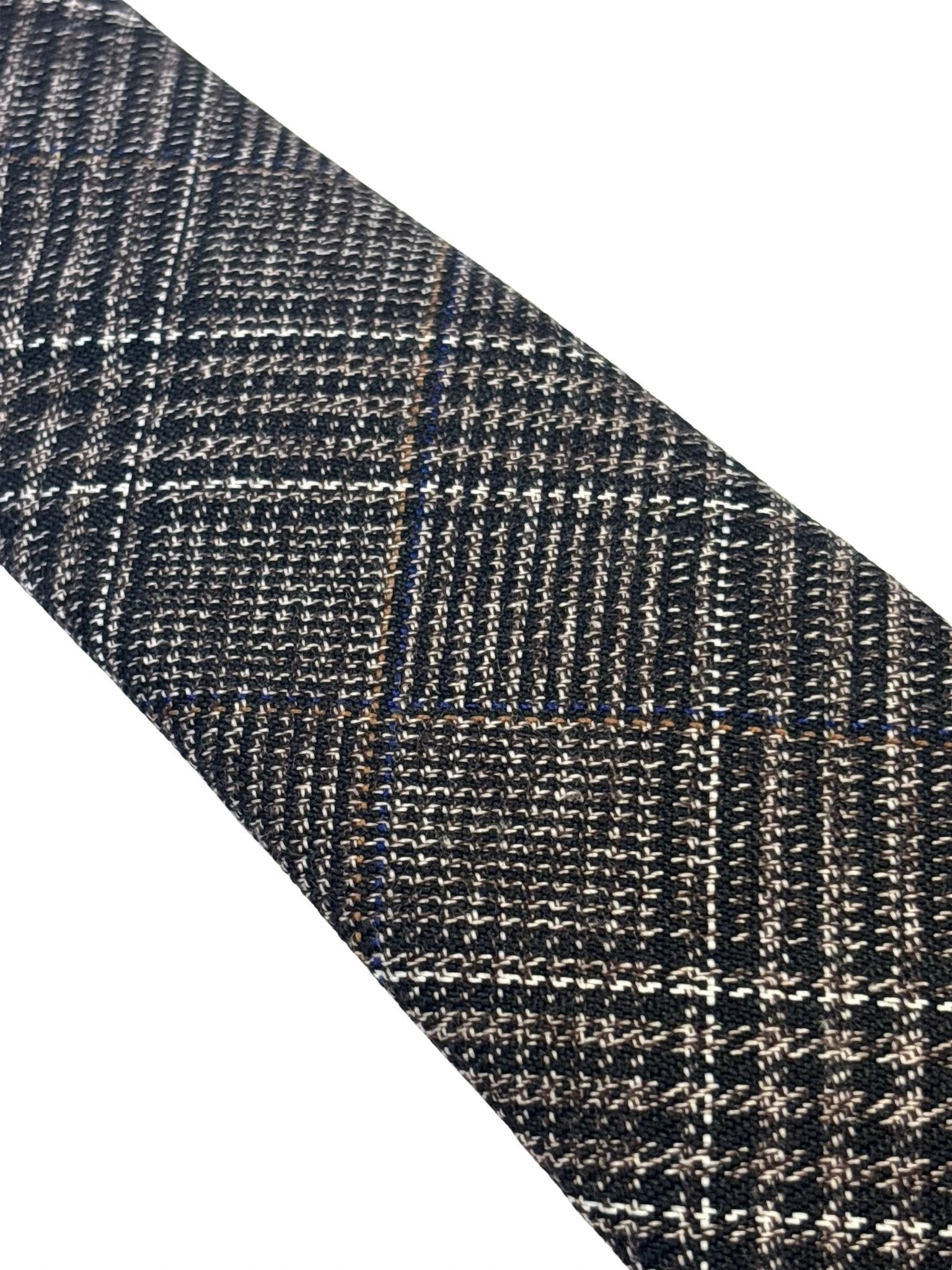 chestnut check tweed wool tie by Frederick Thomas Handmade Mens Ties