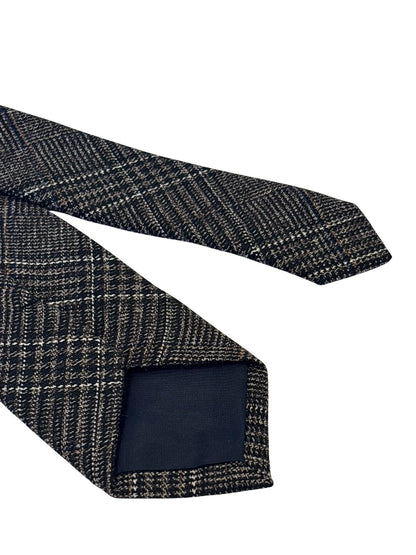 chestnut check tweed wool tie by Frederick Thomas Handmade Mens Ties