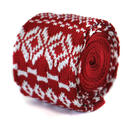christmas range - red jumper knitted christmas tie by Frederick Thomas Handmade Mens Ties