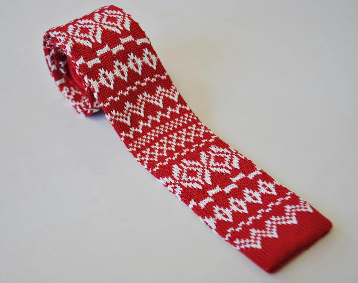 christmas range - red jumper knitted christmas tie by Frederick Thomas Handmade Mens Ties