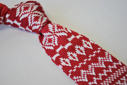christmas range - red jumper knitted christmas tie by Frederick Thomas Handmade Mens Ties