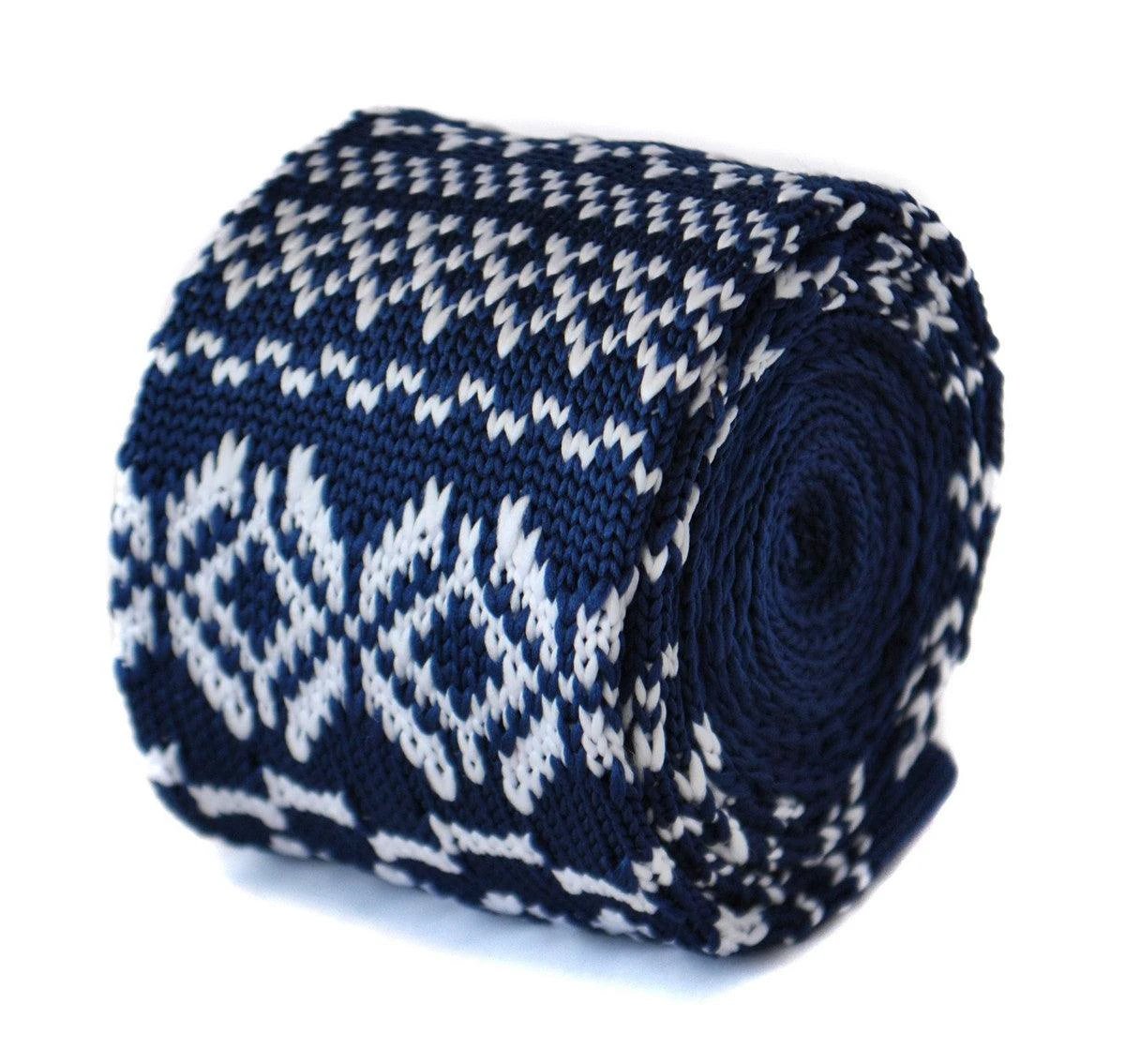 christmas range - blue jumper knitted christmas tie by Frederick Thomas Handmade Mens Ties