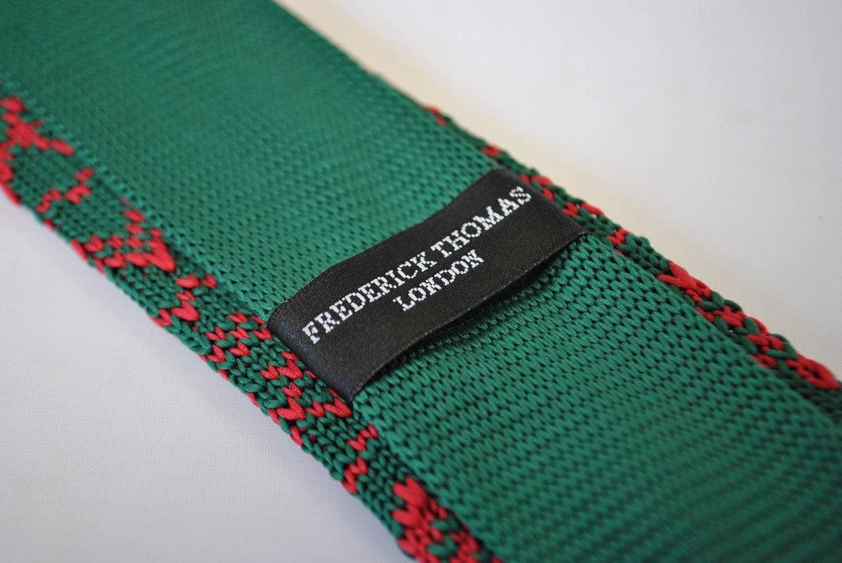 christmas range - green jumper knitted christmas tie by Frederick Thomas Handmade Mens Ties