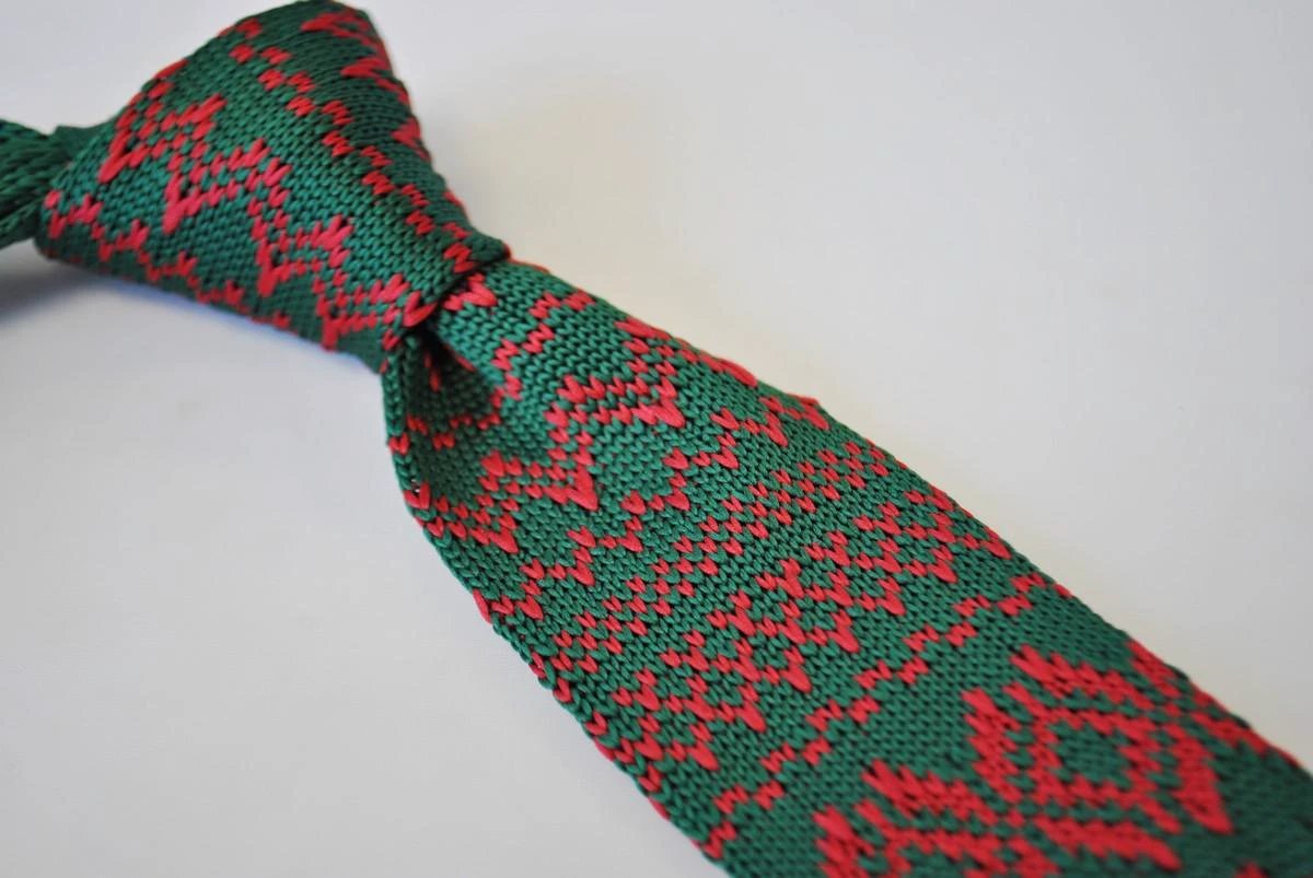 christmas range - green jumper knitted christmas tie by Frederick Thomas Handmade Mens Ties
