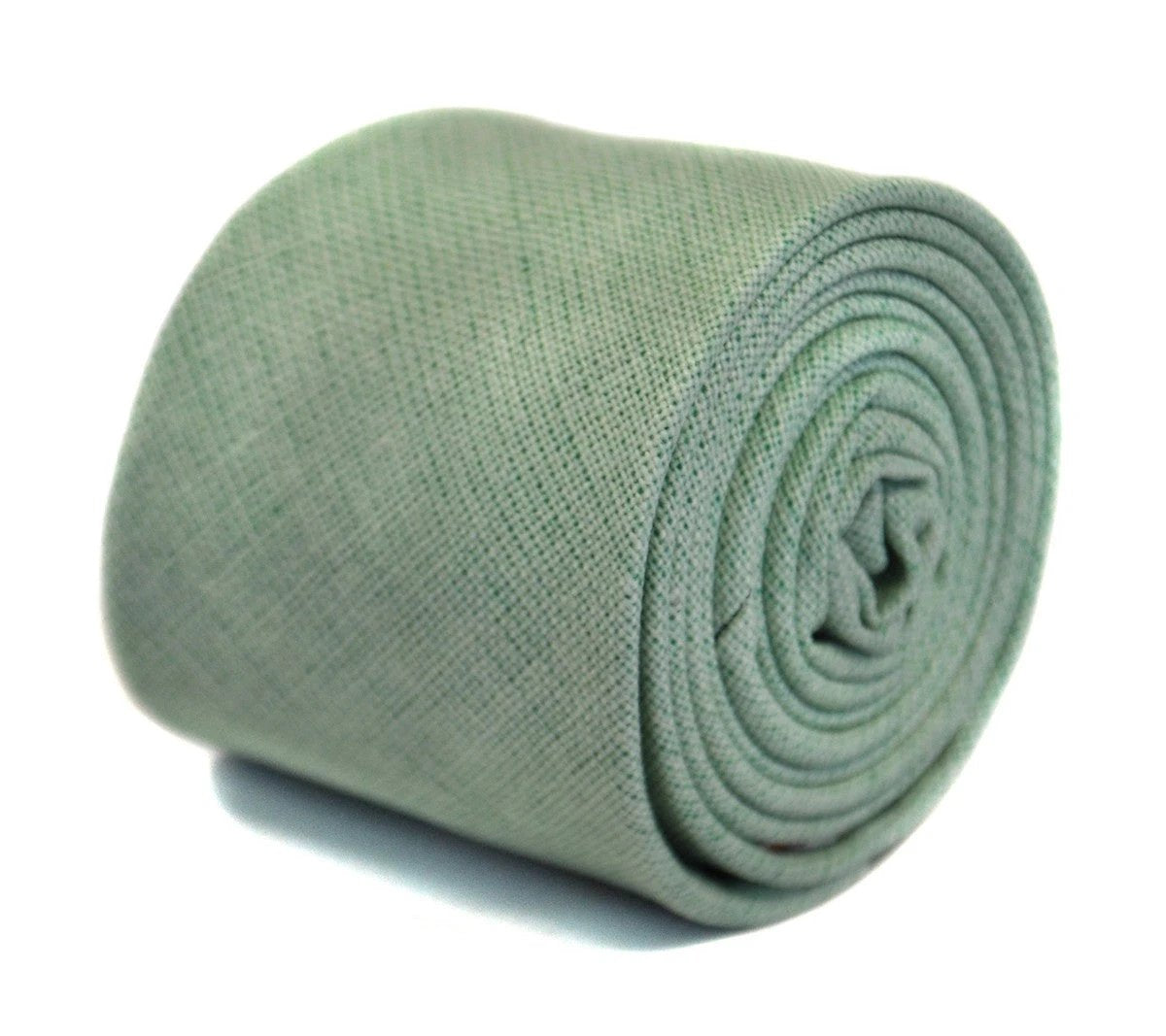 mint green slim linen tie by Frederick Thomas Handmade Mens Ties