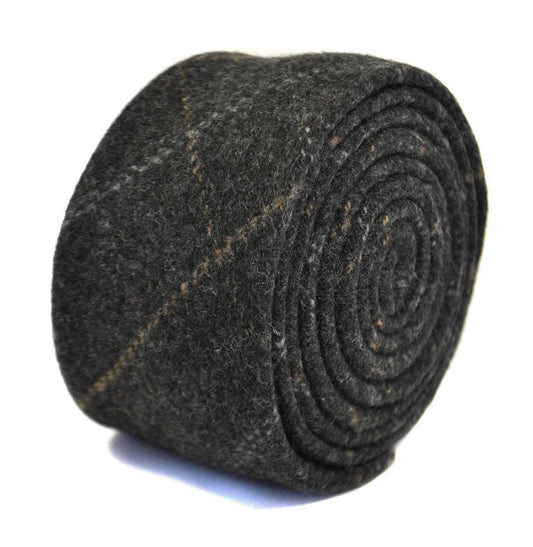 grey check tweed wool tie by Frederick Thomas Handmade Mens Ties