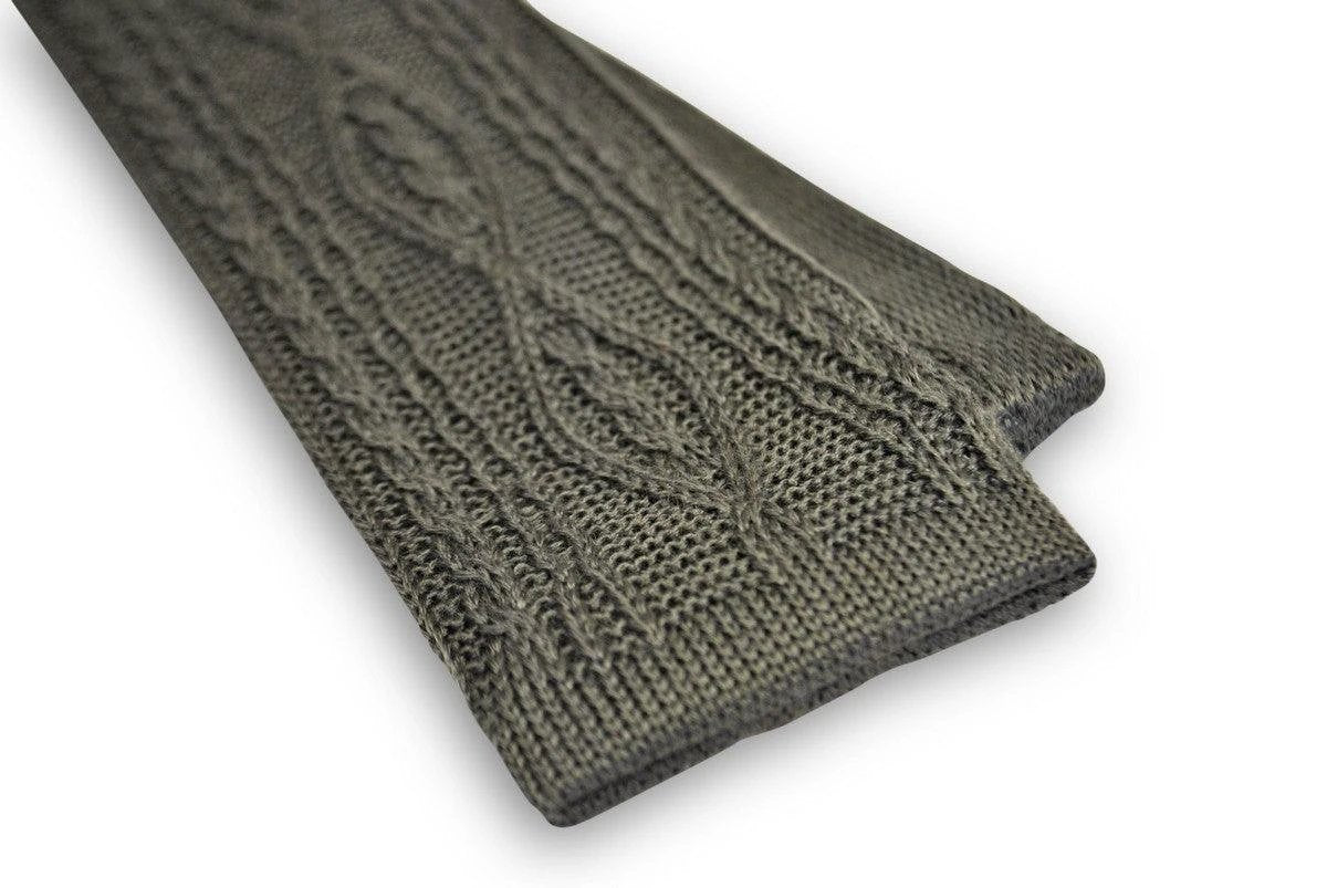 grey cable knit skinny tie by Frederick Thomas Handmade Mens Ties