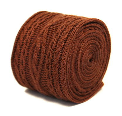 brown cable knit skinny tie by Frederick Thomas Handmade Mens Ties