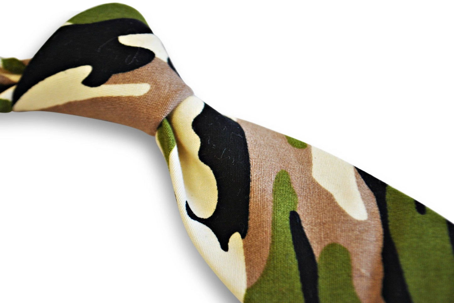 Army Military Camouflage Pattern Cotton Linen Tie - Handmade Military Inspired Office Wear For The Luxury Professional by Frederick Thomas Handmade Mens Ties