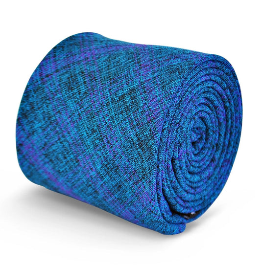blue and purple check pattern tie in 100% cotton by Frederick Thomas Handmade Mens Ties