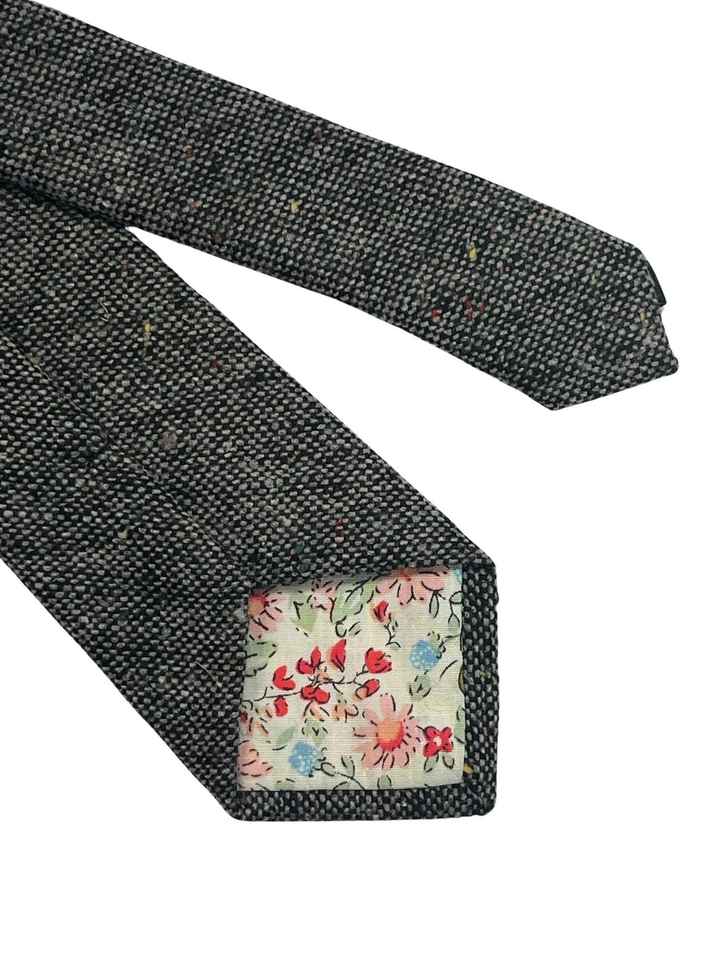 dark grey speckled tie by Frederick Thomas Handmade Mens Ties