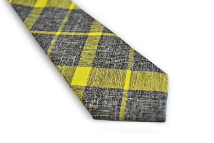 Grey and Yellow Check Tie - Handmade by Frederick Thomas for the Luxury Professional by Frederick Thomas Handmade Mens Ties