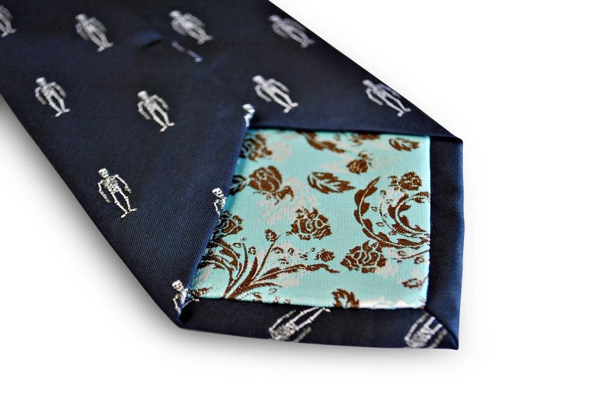 Frederick Thomas Halloween Skeleton Pattern Mens Tie by Frederick Thomas Handmade Mens Ties