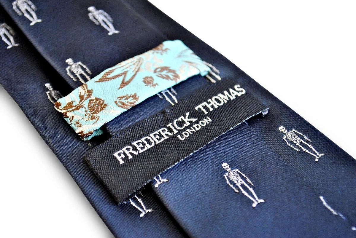 Frederick Thomas Halloween Skeleton Pattern Mens Tie by Frederick Thomas Handmade Mens Ties