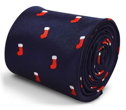 Christmas Stocking Tie - Handcrafted By Frederick Thomas With A Subtle Floral Rear Lining by Frederick Thomas Handmade Mens Ties