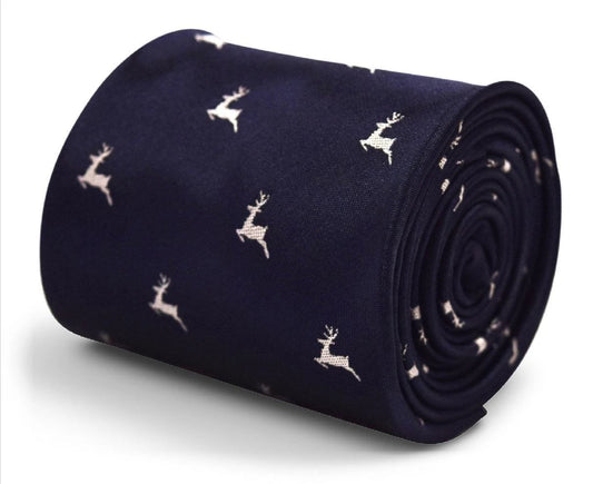 christmas range - leaping reindeer tie by Frederick Thomas Handmade Mens Ties