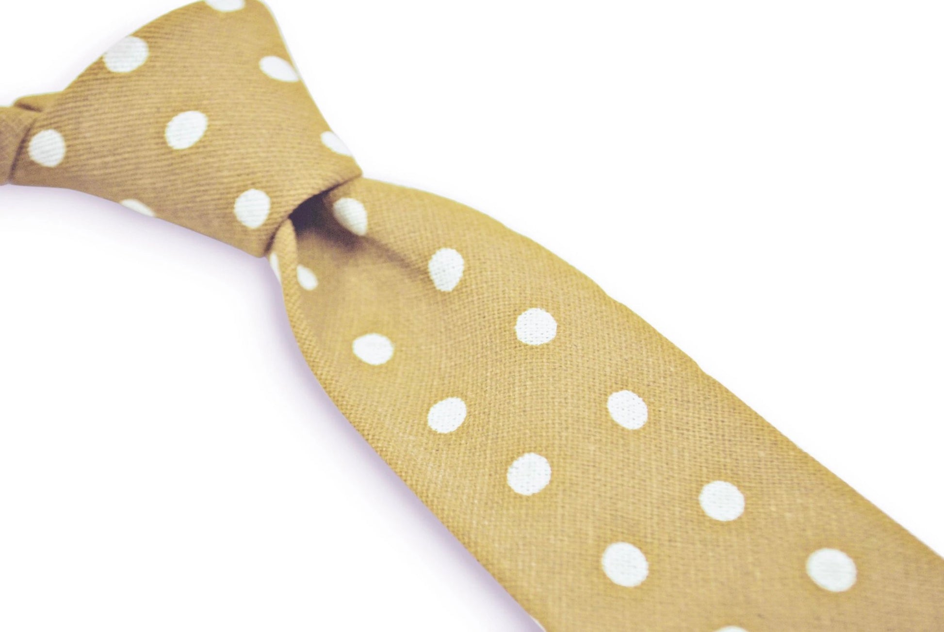 beige polka spot cotton tie by Frederick Thomas Handmade Mens Ties
