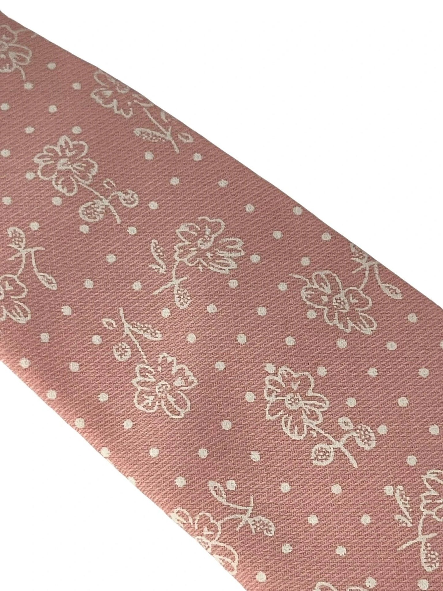 Dusky Floral Pink Cotton Tie For The Luxury Professional Man - Handcrafted Elegance And Subtle Floral Detailing by Frederick Thomas Handmade Mens Ties