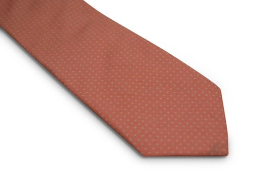 baby pink with small white pin polka spot design cotton tie by Frederick Thomas Handmade Mens Ties