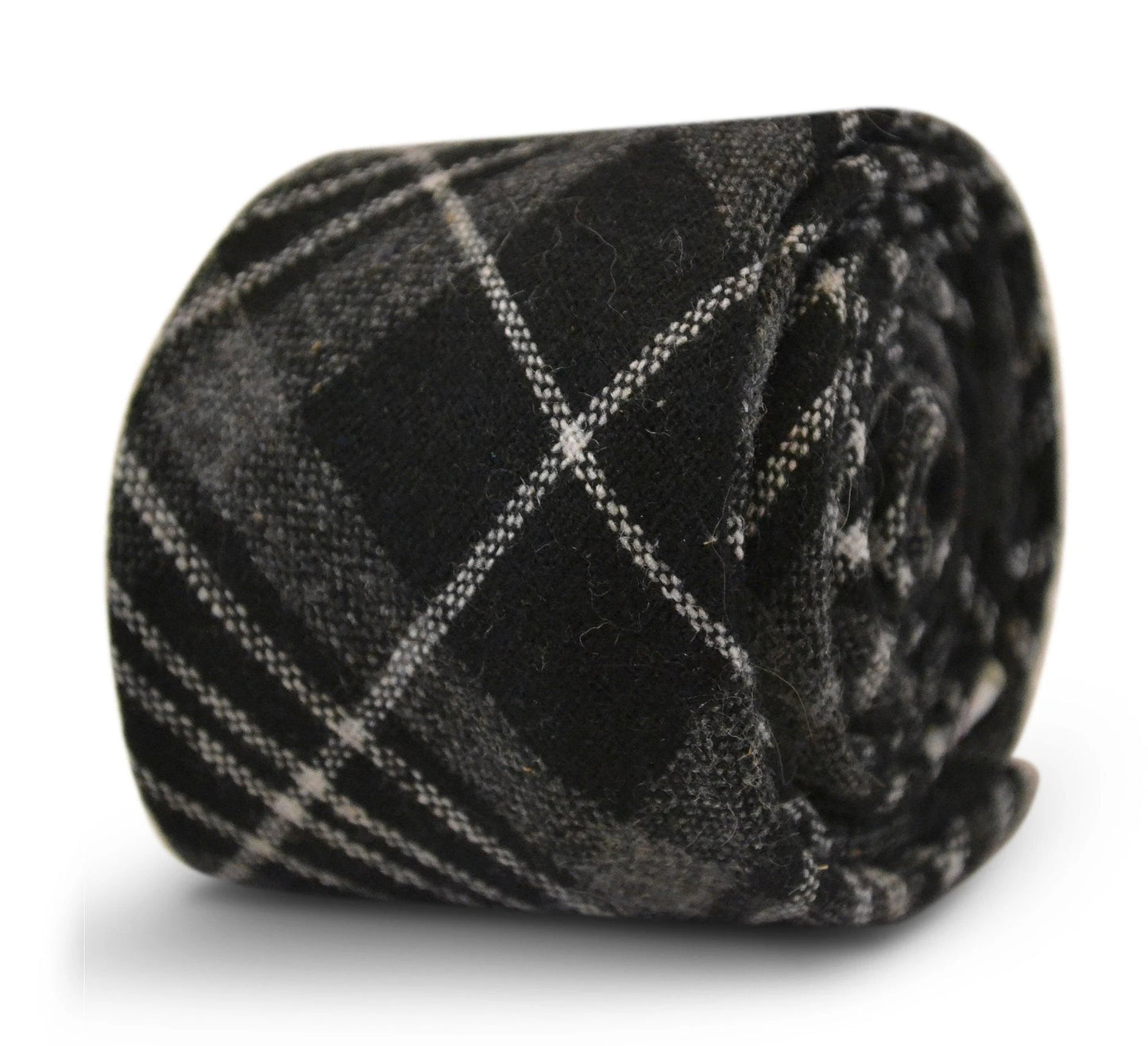 black and white check slim wool tie by Frederick Thomas Handmade Mens Ties