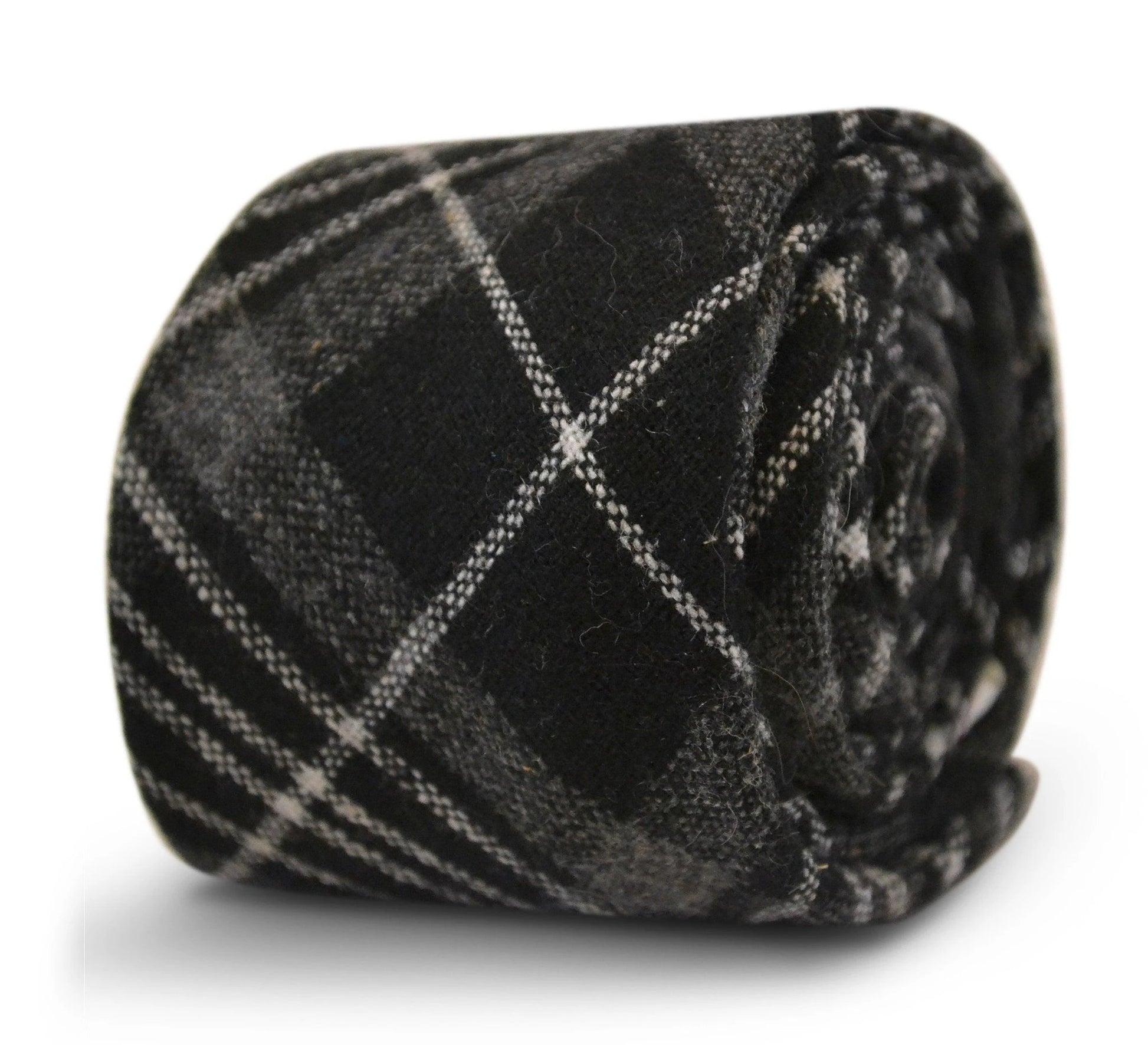 black and white check slim wool tie by Frederick Thomas Handmade Mens Ties