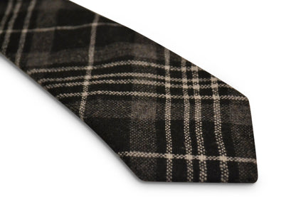 black and white check slim wool tie by Frederick Thomas Handmade Mens Ties