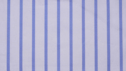 WH Taylor Shirtmakers Blue & White Wide Pinstripe Poplin Men's Bespoke Shirt by whtshirtmakers.com