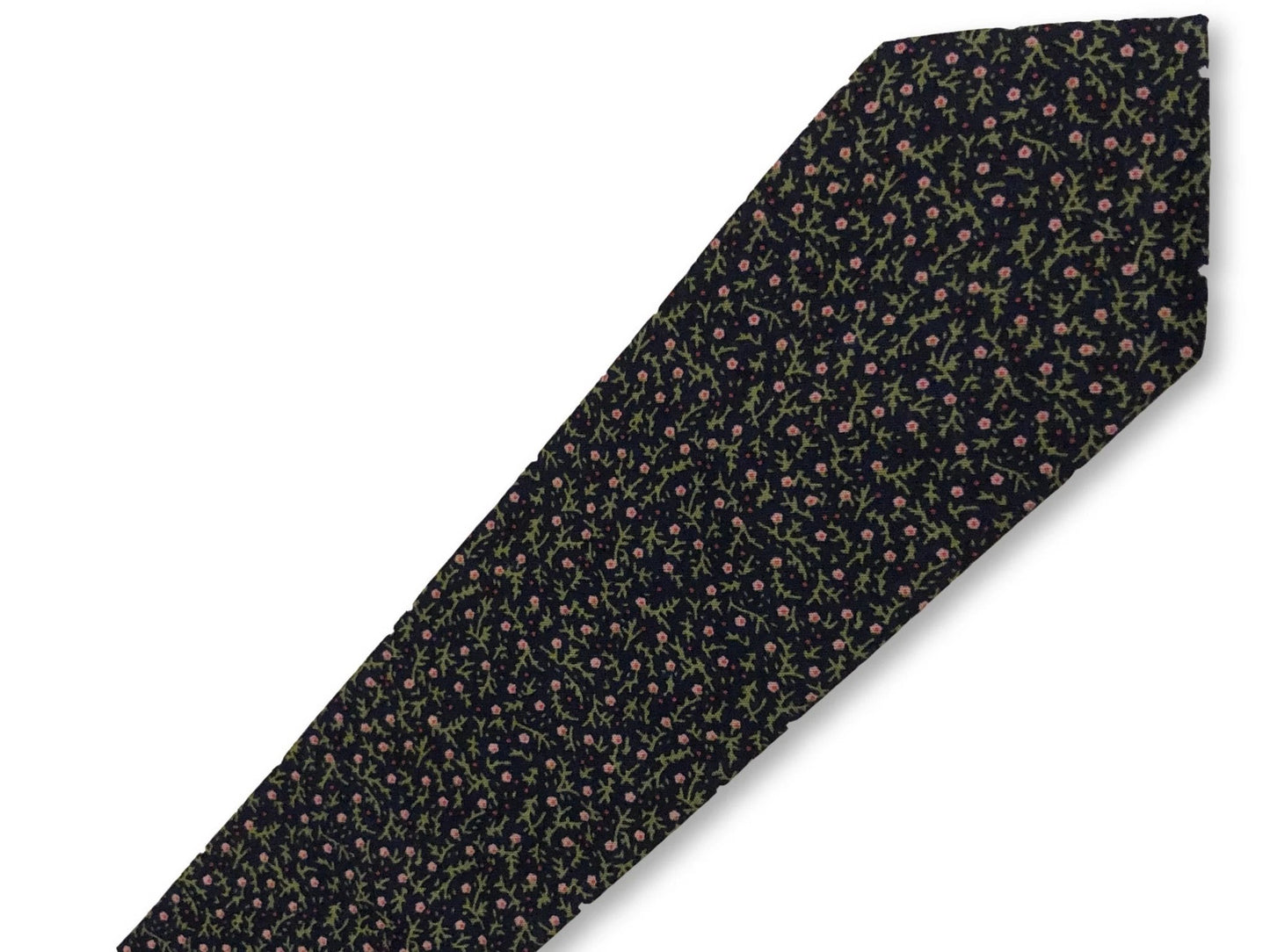 dark red maroon with pink ditsy flower print design cotton tie by Frederick Thomas Handmade Mens Ties